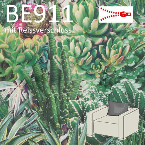 Outdoor Lounge Rückenkissen von beo Kaktusgarten grün BE911 inklusive Reissverschluss ca. 20 cm dick