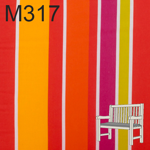 Bankauflagen nach Maß in Streifen orange gelb rot M317 Bezug 50% Baumwolle 50% Polyester