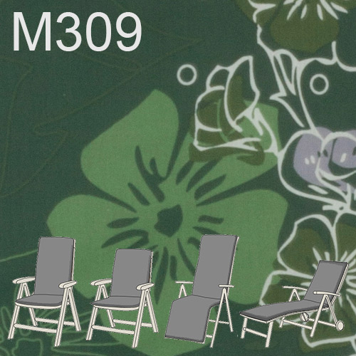 Individuelle Massanfertigung Gartenstuhlauflagen Motiv Blumenranken grün 50% Baumwolle 50% Polyester M309