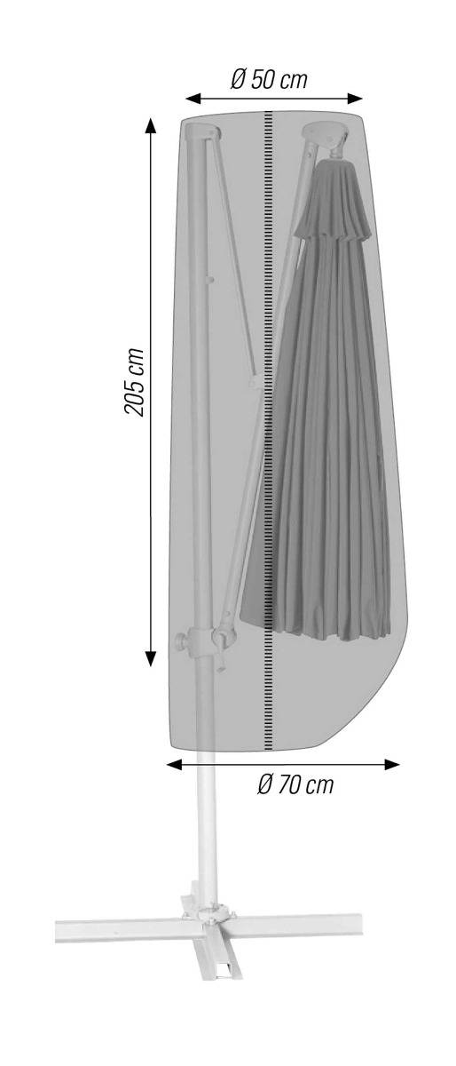 Schutzhülle für Ampelschirme bis 300 cm anthrazit acamp cappa Typ 57714