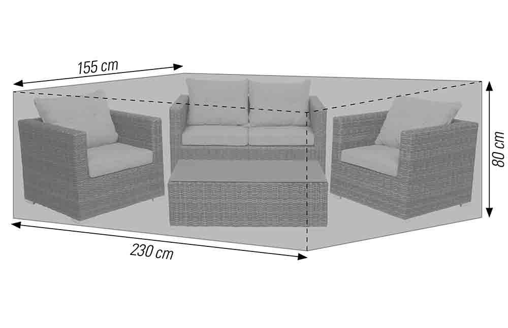 Schutzhülle für Lounge Sets 230x155x80 cm anthrazit acamp cappa Typ 57725