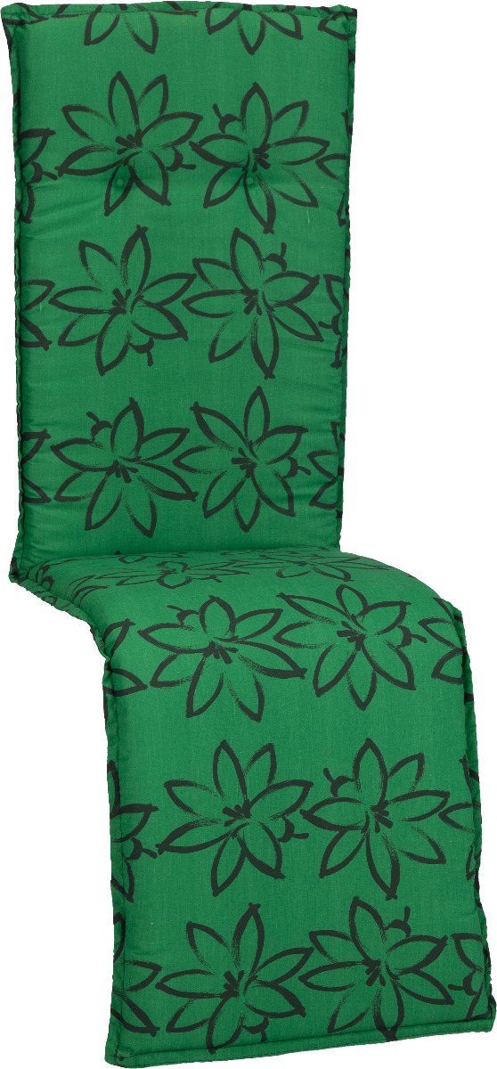 beo Gartenmöbel Auflage für Relaxstühle in grün mit schwarzen Blüte M906