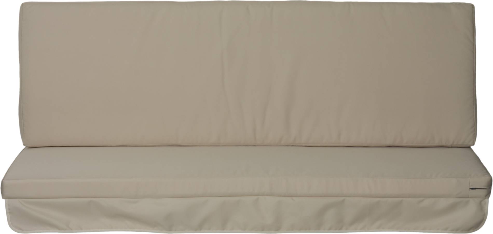 Premium Schaukelauflage Kissen mit Reissverschlüssen für Hollywoodschaukel wasserabweisend in beige 2-teilig