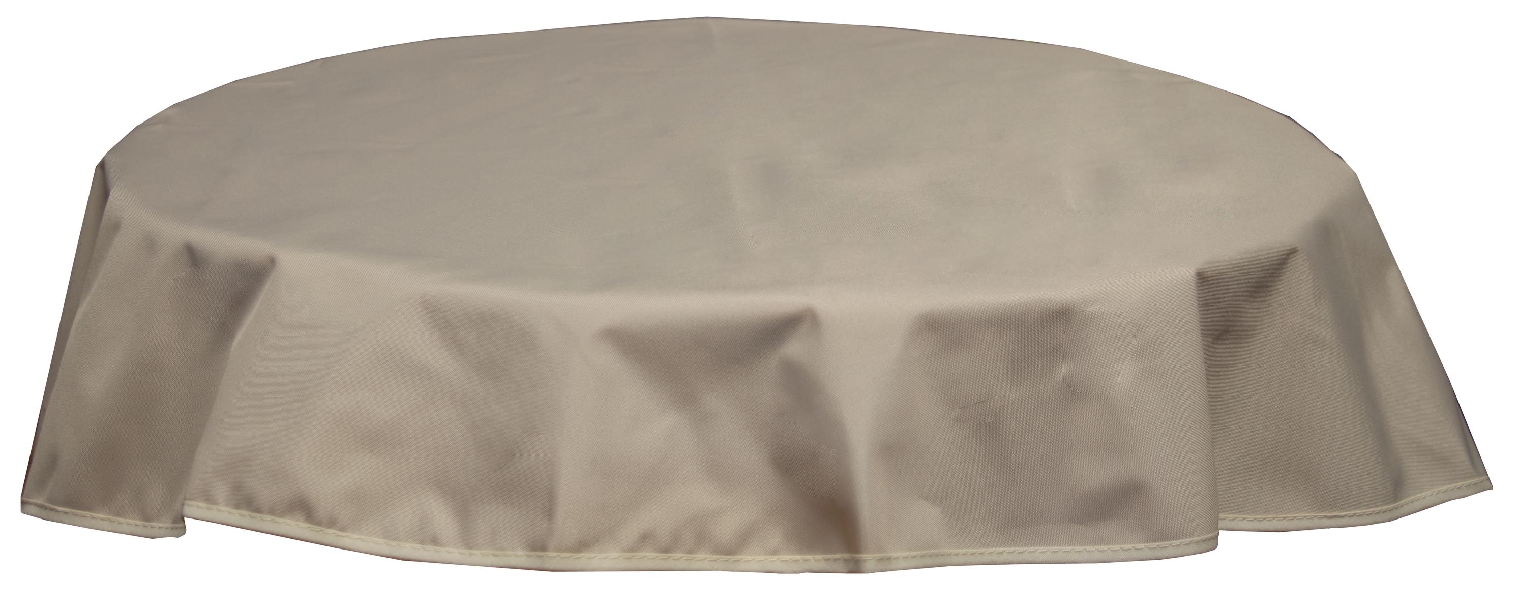 Runde Tischdecke 160cm wasserabweisend 100% Polyester in beige